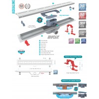 CANAL SCURGERE DUS INOX AQUALINE BASE 80CM D.40