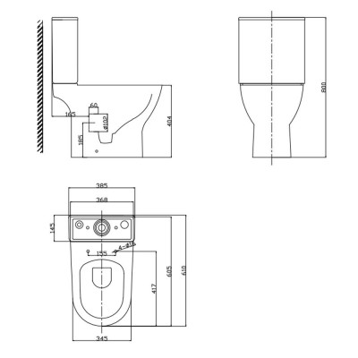 VAS WC CU REZERVOR MT621BTW 605*380*815mm P-TRAP