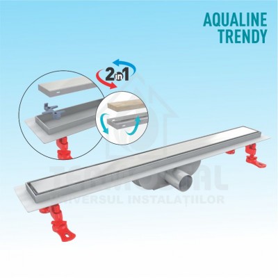 CANAL SCURGERE DUS INOX AQUALINE TRENDY 70CM D.40 CANAL SCURGERE DUS INOX AQUALINE TRENDY 70CM D.40