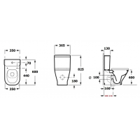 VAS WC CU REZERVOR MT621 605*365*827mm P-TRAP