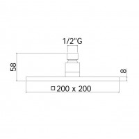 DIFUZOR DUS PATRAT SYNCRO D200mm ANTICALCAR,1/2''