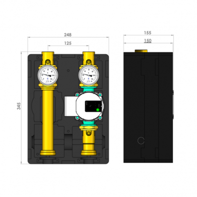 GRUP POMPARE OEF-WP-25-06-45-130 CU VANA 20-45*C+POMPA Y.PARA 25-6/130