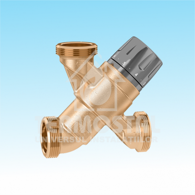 VANA DE AMESTEC TERMOSTATICA CU 3 CAI, 20-45*C, 11/2"Fx1"M x11/2"M