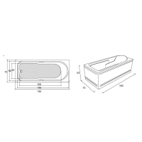 CADA ACRIL DREAPTA SIENA 1600x700x420MM