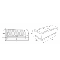 CADA ACRIL DREAPTA SIENA 1700x700x420MM