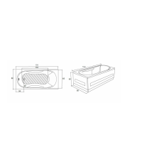 CADA ACRIL DREAPTA SMART LIMA 1500x700x400MM