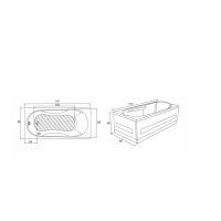 CADA ACRIL DREAPTA SMART LIMA 1600x700x400MM