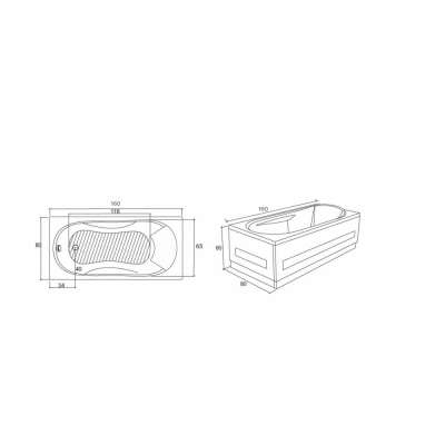 CADA ACRIL DREAPTA SMART LIMA 1600x700x400MM CADA ACRIL DREAPTA SMART LIMA 1600x700x400MM