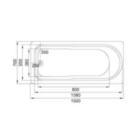 CADA ACRIL DREAPTA SMART SARA 1500x700x400MM