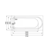 CADA ACRIL DREAPTA SMART SARA 1700x700x400MM