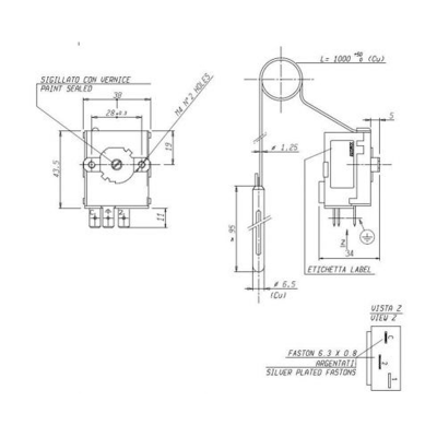 TERMOSTAT DE SIGURANTA CU CAPILAR 1000mm, 100*C