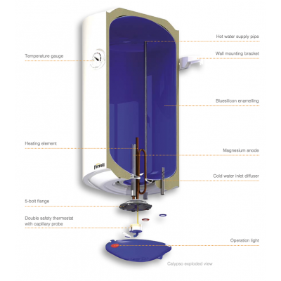 BOILER CALYPSO 80 6 MT, 1 SERPENTINA, 10kW CU SPATIU PT SONDA, NEW