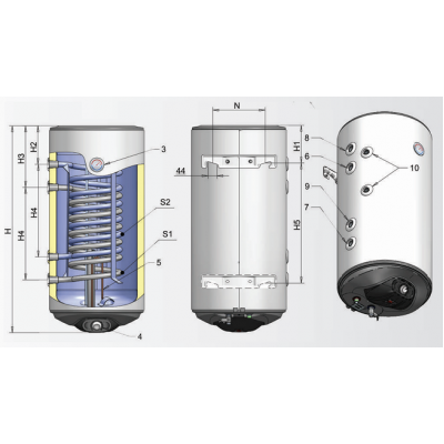 BOILER EMAILAT ELDOM ENERGY 120 LT, 1 SERPENTINA