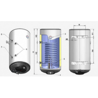 BOILER EMAILAT ELDOM ENERGY 150 LT, 1 SERPENTINA DREAPTA