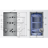 BOILER EMAILAT ELDOM GREEN LINE 1500 LT, 2 SERPENTINE