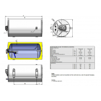 BOILER EMAILAT ELDOM MIXT 150 LT, 1 SERPENTINA, orizontal