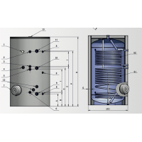 BOILER EMAILAT GALANTA GREEN LINE 1000 LT, 2 SERP 12kW