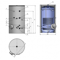 BOILER EMAILAT GALANTA GREEN LINE 750 LT, 1 SERP 12kW