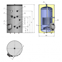 BOILER EMAILAT GALANTA TITAN GREEN LINE 300 LT, 1 SERPENTINA