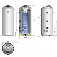 BOILER INOX ELDOM ENERGY 100 LT, 1 SERPЕNTINA