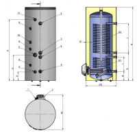 BOILER PT.POMPA CALD.CU SERP.MARITA ELDOM GL9kW EMAILAT 2 SERP.500LT