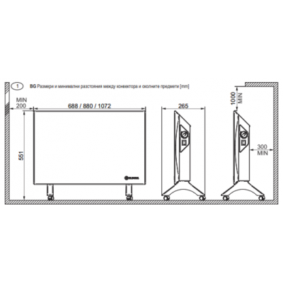 CONVECTOR ELECTRIC ELDOM 1.5 Kw CONTROL MECANIC
