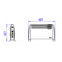 CONVECTOR ELECTRIC ELDOM 2.0kW ALB, DE PODEA CU VENTILATOR