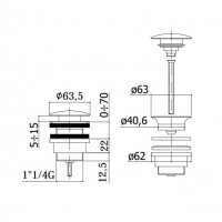 VENTIL DE SCURGERE TIP CLIC-CLAC SCURT 1 1/4"