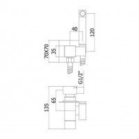 MISC. INGR. CU FURTUN NEGRU-MAT 1/2X1/2,L1200 SI DIFUZOR PAT.PT.BIDEU