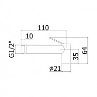 MISC. INGR. CU FURTUN NEGRU-MAT 1/2X1/2,L1200 SI DIFUZOR ROT. PT BIDEU
