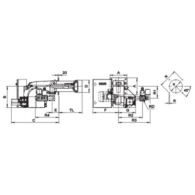 ARZATOR GAZ P190/M CE TL.MEC,1044-2209KW METAN