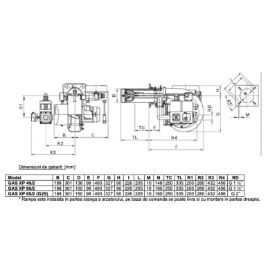 ARZATOR GAZ XP40/2 CE TC 151-348KW METAN