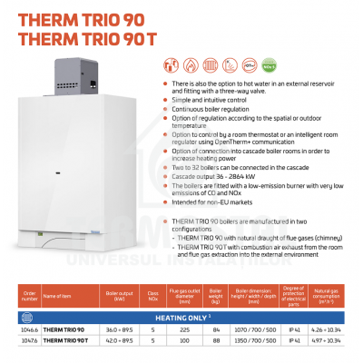 THERM TRIO 90 T camera de ardere deschisa
