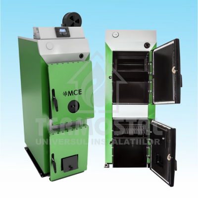 CAZAN COMBUSTIBIL SOLID MCE AGRO V1 24KW CU PANOU COMANDA+VENTILATOR