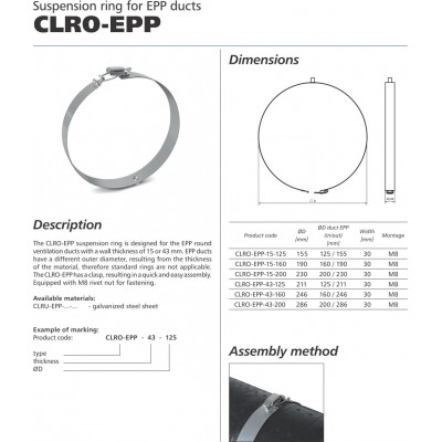 COLIER MONTARE TUB VENTILARE EPP-15MM D.160MM COLIER MONTARE TUB VENTILARE EPP-15MM D.160MM