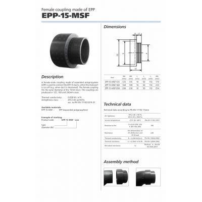 CONECTOR VENTILATIE MSF EPP 15MM D.200MF CONECTOR VENTILATIE MSF EPP 15MM D.200MF