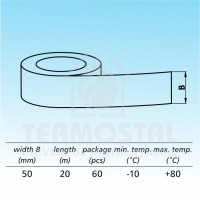 BANDA DE ETANSARE PVC NEAGRA H50MM L20M (-10*C+80*C)