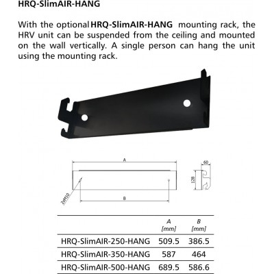 SUPORT INST PE TAVAN HRQ-SlimAIR-HANG-250 SUPORT INST PE TAVAN HRQ-SlimAIR-HANG-250