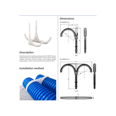 SUPORT PLASTIC PT 2 TUBURI D.75 FLX-HOOK-75-2 SUPORT PLASTIC PT 2 TUBURI D.75 FLX-HOOK-75-2