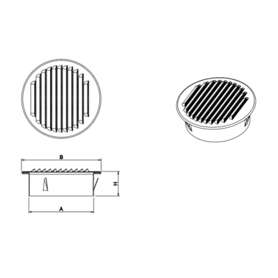 GRILA EXTERNA ADMISIE/EVACUARE AER USAV-160 DIN ALUMINIU GRILA EXTERNA ADMISIE/EVACUARE AER USAV-160 DIN ALUMINIU
