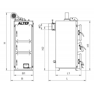 CAZAN COMBUSTIBIL SOLID "ALTEP" DUO UNI PLUS 15kW (vent/panou)