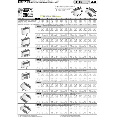 VENTILOCONVECTOR BPS VM1 FC54 3,65 FR-4,38 KW CALD, PODEA-PERETE