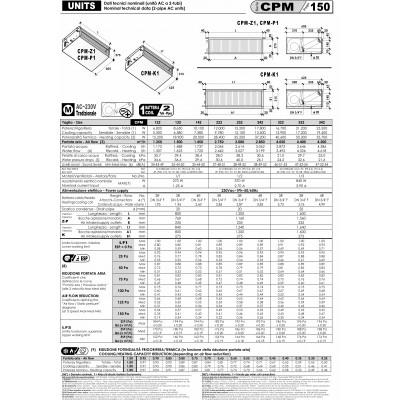 VENTILOCONVECTOR BPS PRIN CANALE CPM 222 Z1, 12 FR- 28.4 CALD