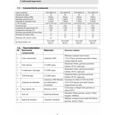 COLECTOR SOLAR PRESURIZAT 20 TUB CU SUPORT ACOPERIS PLAT