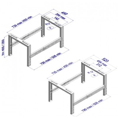 SUPORT DE PODEA PT.UNIT.EXT.COND.DIN OTEL 230KG 800x520MM