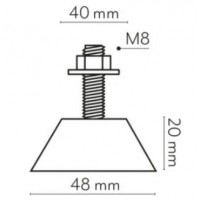SET AMORTIZOR VIBRATII DE PODEA 48X20 MM (4 BUC)