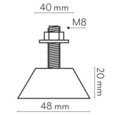 SET AMORTIZOR VIBRATII TIP SURUB 40x20MM 50 KG (4 BUC)