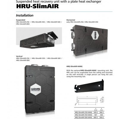 CENTRALA VENTILARE SLIMAIR-500H D.200, CU RECUPERARE CENTRALA VENTILARE SLIMAIR-500H D.200, CU RECUPERARE