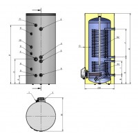BOILER GALANTA PAVIMENTAL 150 LT, 2 SERPENTINA