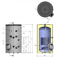 BOILER EMAILAT ELDOM TITAN GREEN LINE 200 LT, 1 SERPENTINA
